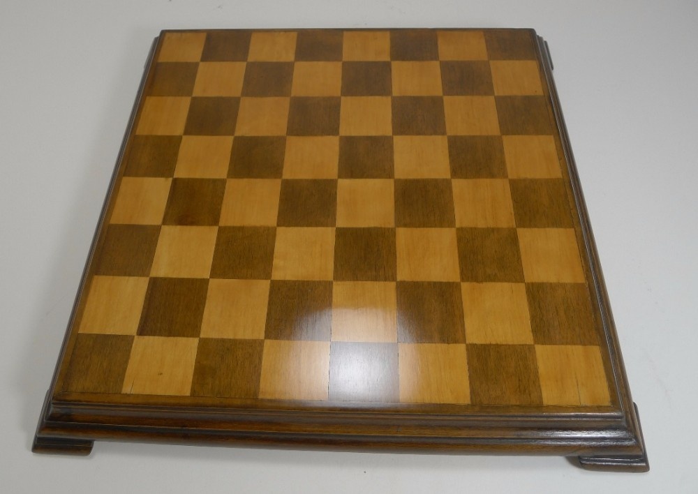 Antique English Wooden Chess Board c.1910