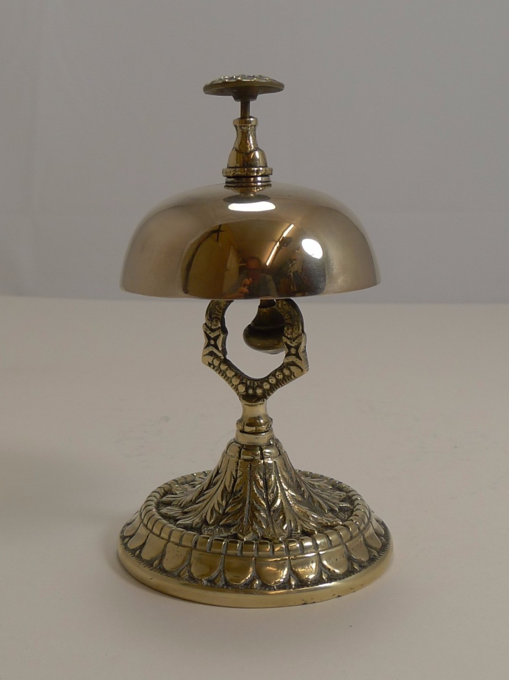 Antique English Desk or Counter Bell in Cast Brass c.1880
