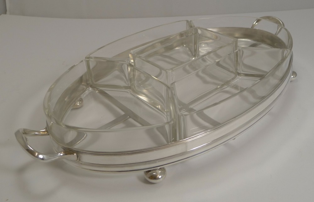Vintage English Hors d'oeuvres Serving Dish by Walker and Hall