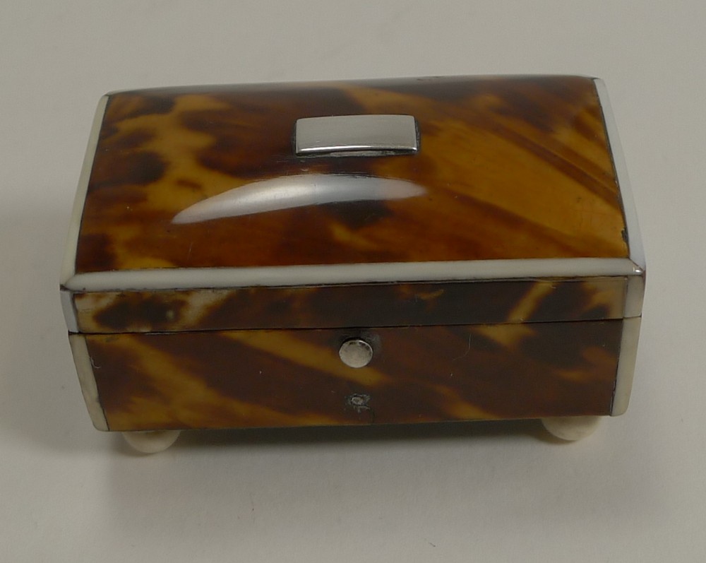 Fine Georgian Tortoiseshell and Ivory Pin Box c.1820