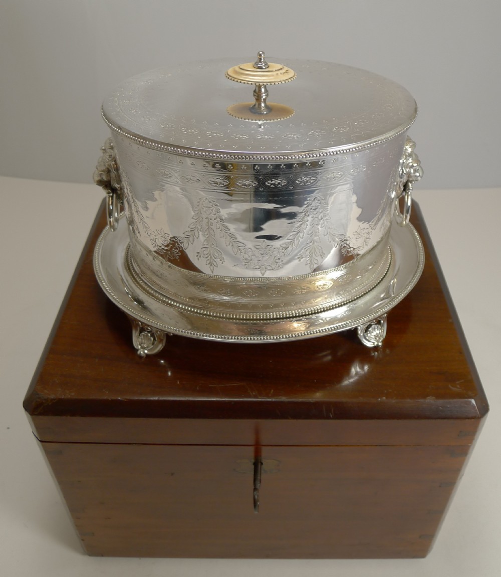 Magnificent Cased Elkington Silver Plated Biscuit Box - 1883