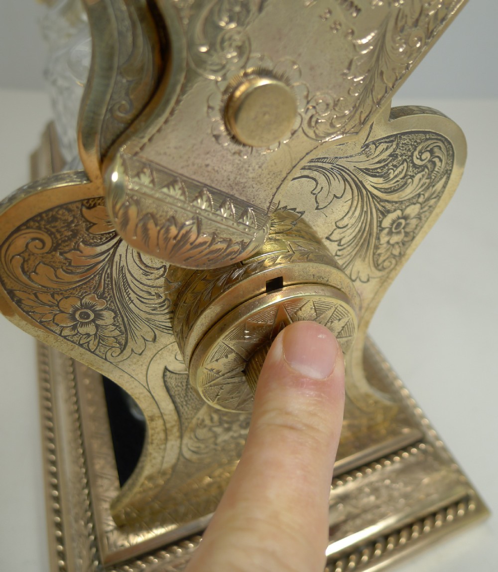 Exceptional Gilded Antique English Tantalus by Betjemman & Sons c.1900 View X