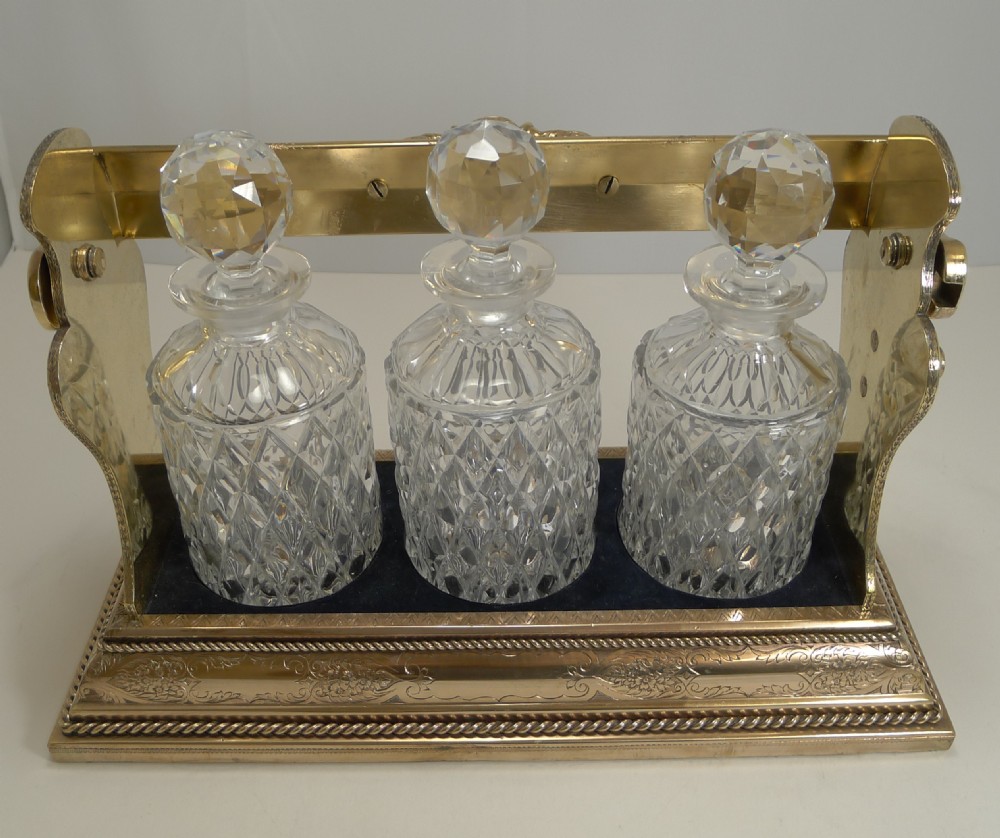 Exceptional Gilded Antique English Tantalus by Betjemman & Sons c.1900 View XI