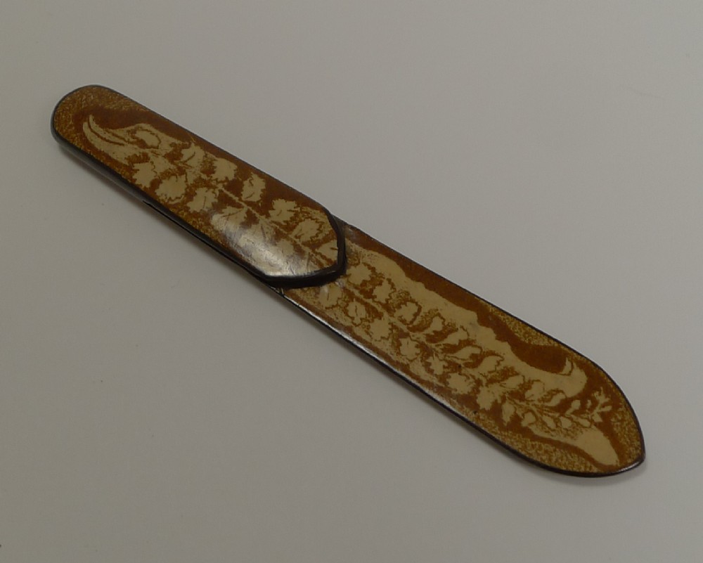 Pristine Scottish Mauchline Fernware Bookmark c.1890