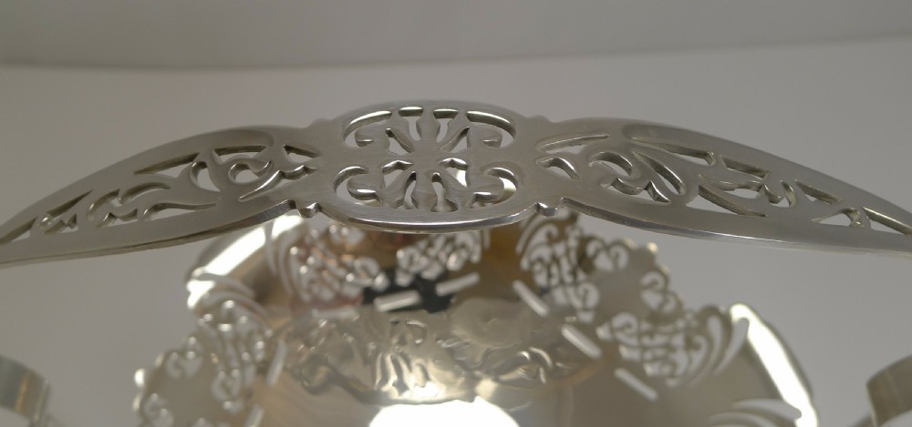 Superb Antique English Silver Plated Two Tier Cake Stand c.1900 View IX