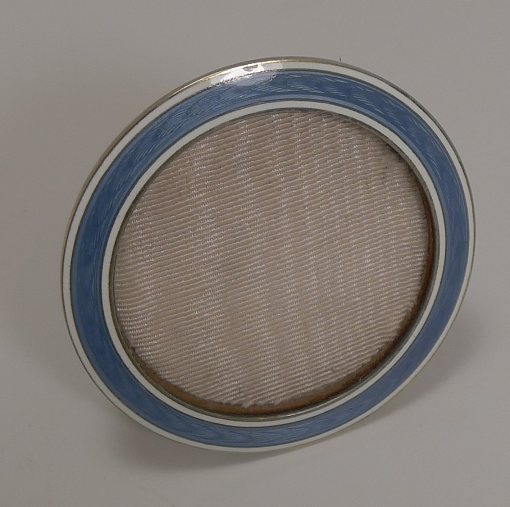 Pretty Small Sterling Silver and Enamel Photograph Frame by David Anderson