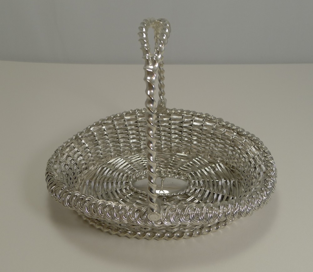 Antique English Basket-Weave Basket c.1880