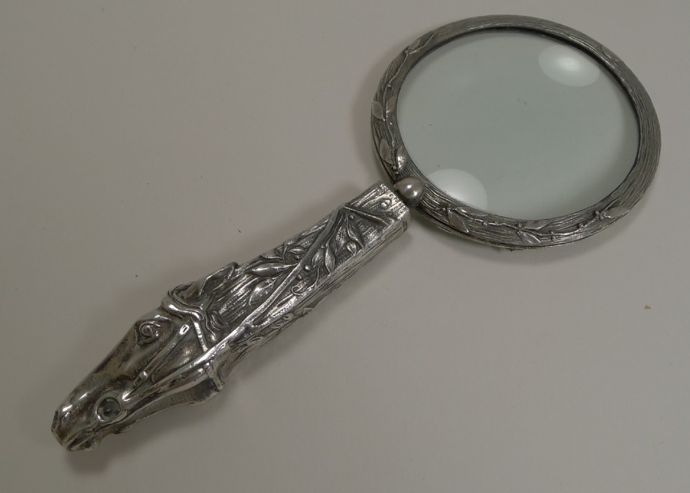 Fabulous Figural Equestrian Magnifying Glass c.1900