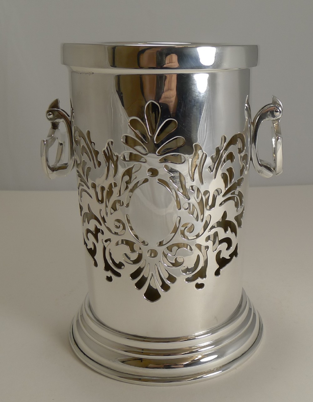 Antique English Silver Plate Wine Bottle Holder c.1910