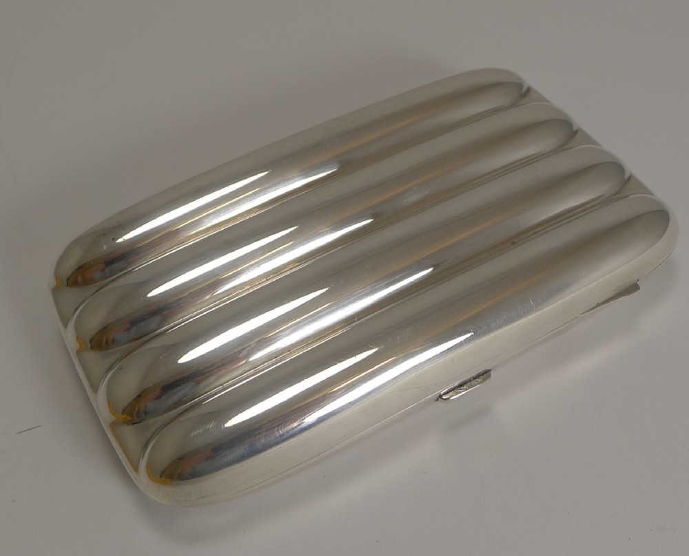 Antique English Sterling Silver Four Finger Cigar Case by Mappin Brothers - 1910
