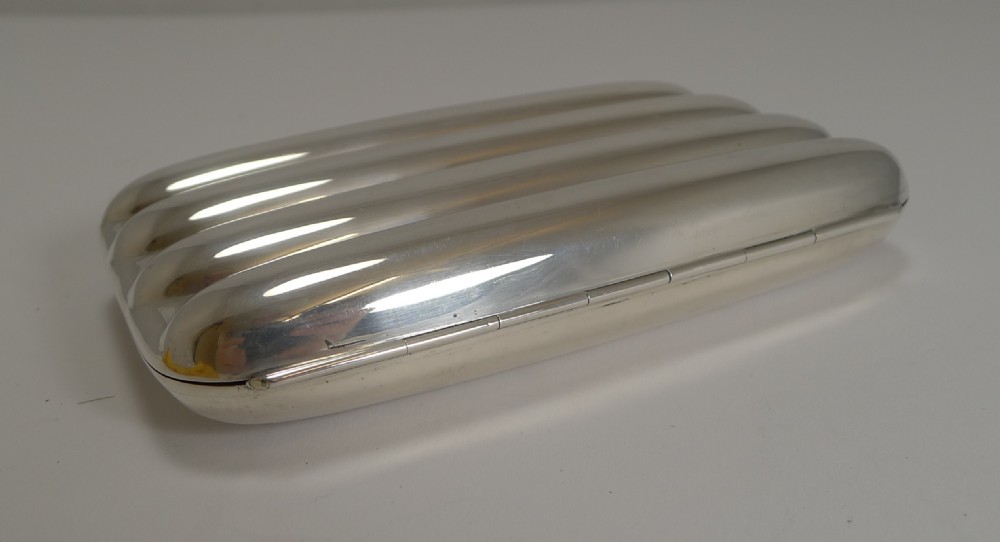 Antique English Sterling Silver Four Finger Cigar Case by Mappin Brothers - 1910 View III