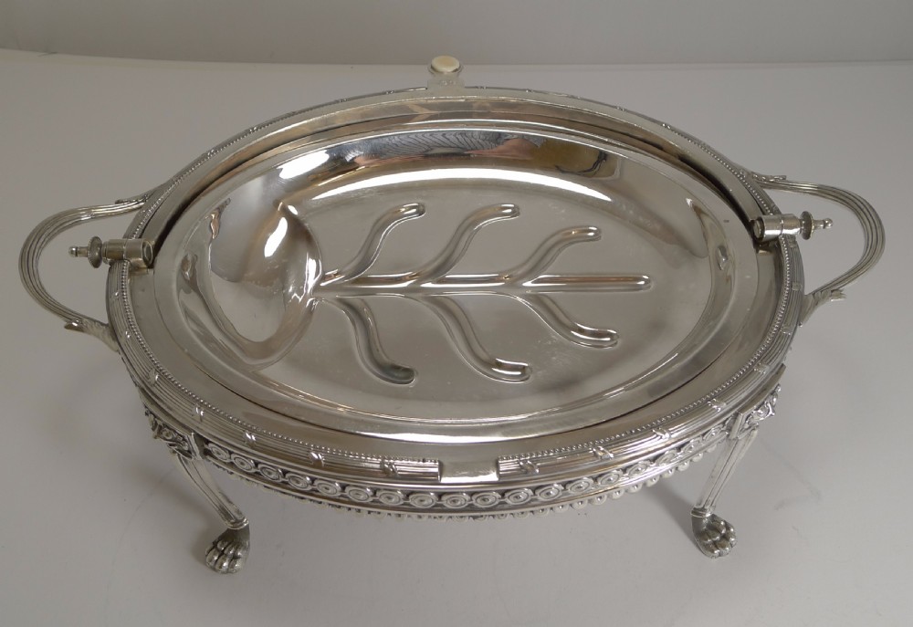 Antique English Silver Plated Revolving Breakfast Dish - Dated April 5th 1880 View VII