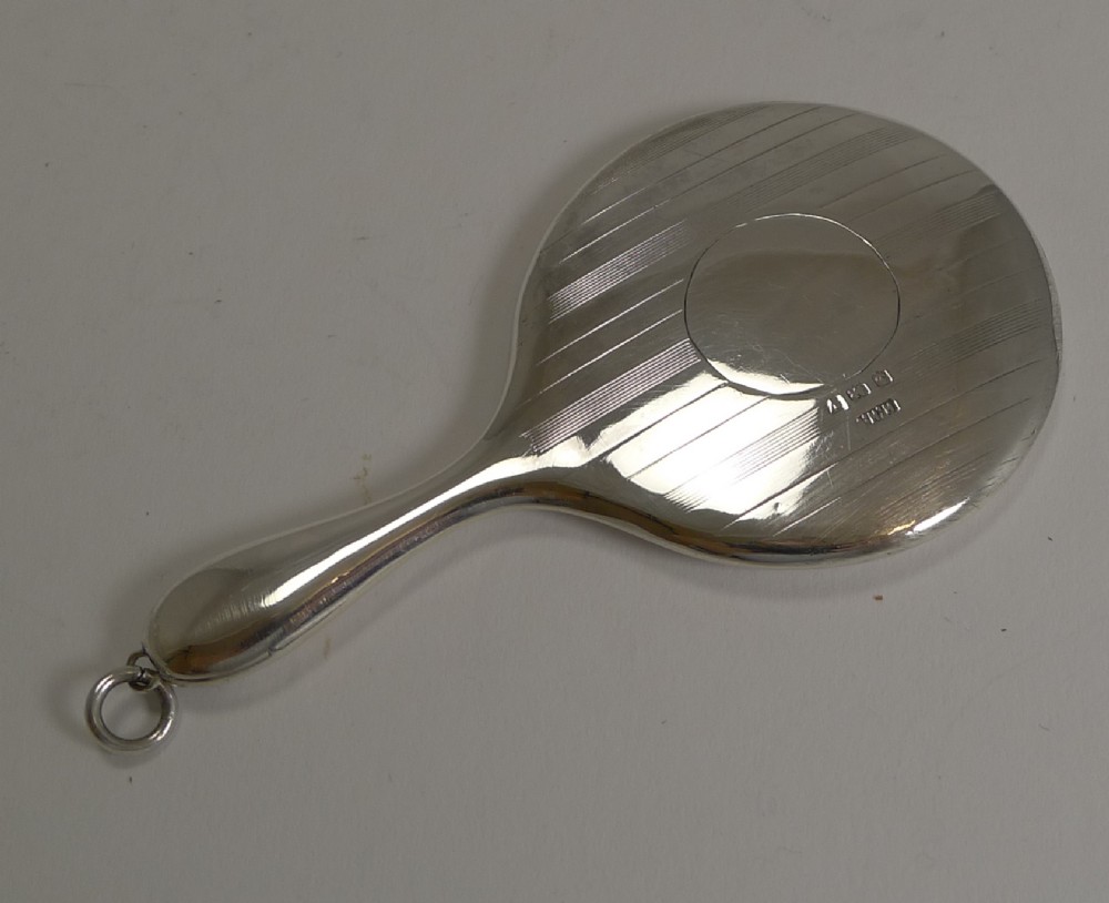 Miniature English Sterling Silver Hand Mirror - 1920