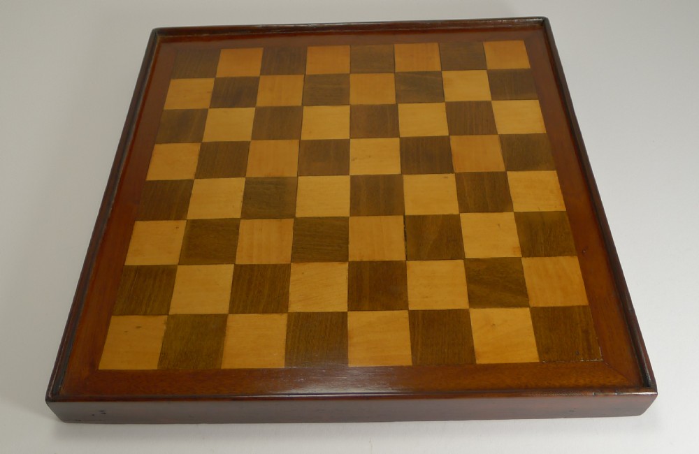 Antique English Chess Board c.1900 View IV