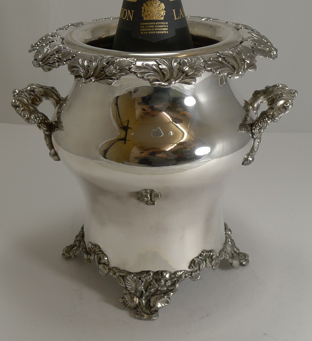 Handsome Antique English Old Sheffield Plate Wine Cooler c.1840