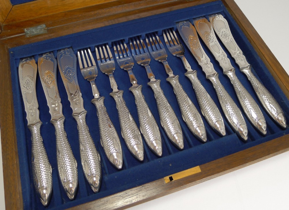 Novelty Fish Knives and Forks In Silver Plate by Martin Hall View III