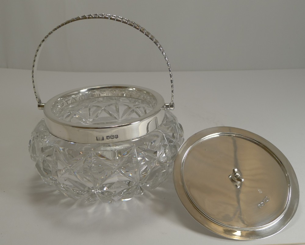 Top Quality Antique English and Sterling Silver Biscuit Box View VI