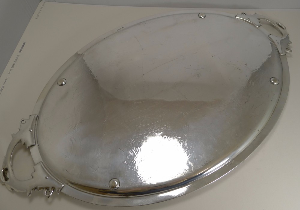 Grand Large Silver Plate Serving Tray - Ferns, by James Dixon & Sons c.1875 View VII