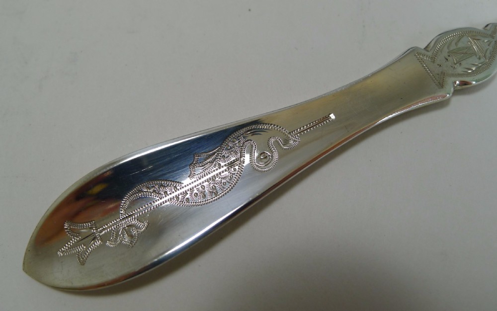 Cased Set Antique English Sterling Silver Lobster Picks by Walker and Hall View V