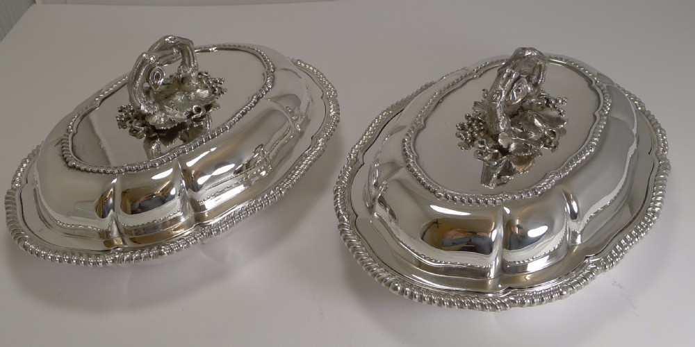 Pair of Antique English Entree Dishes by Elkington and Co. - 1862 View II