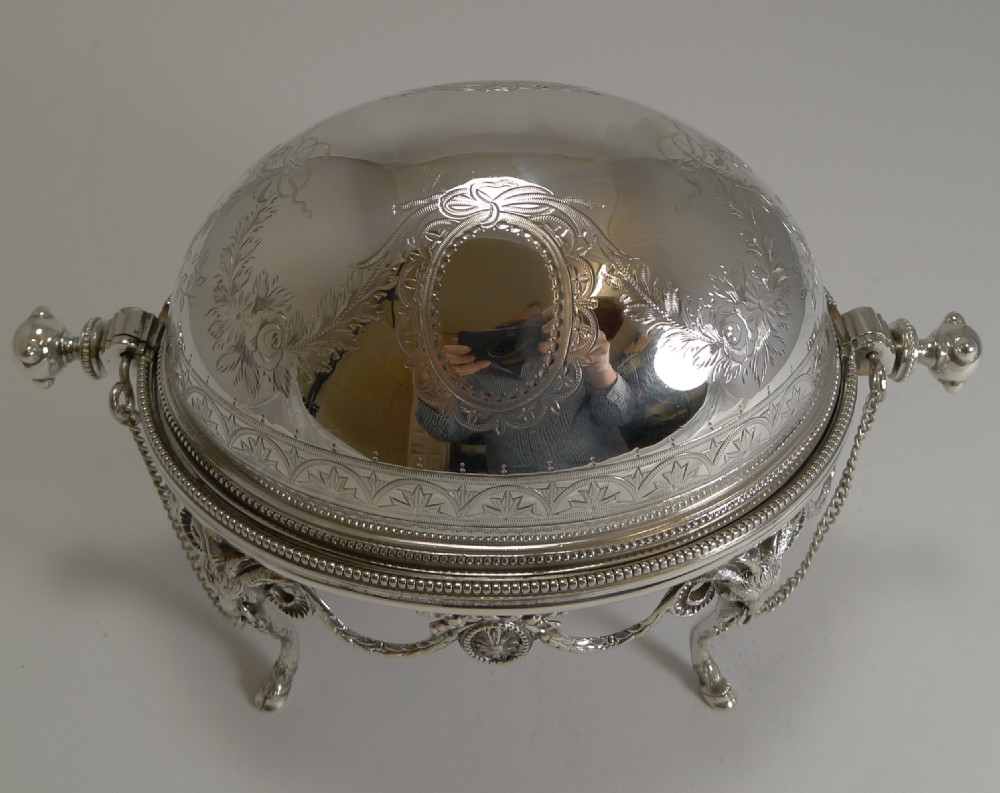 Stunning Revolving Butter Dish by Martin Hall and Co. c.1880. View II