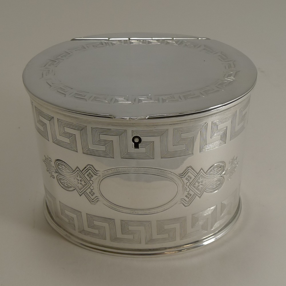 Antique English Silver Plate Double Compartment Tea Caddy c.1880
