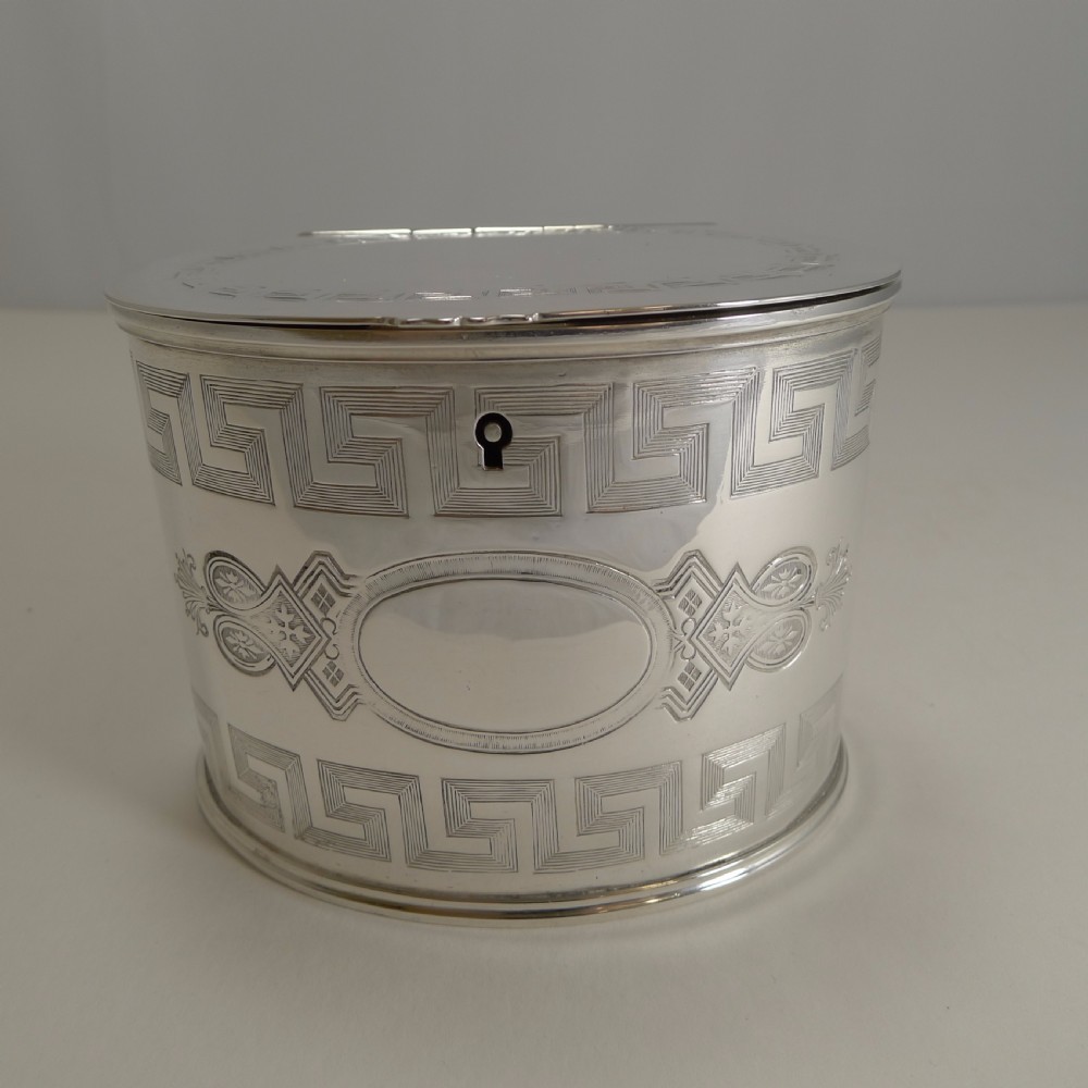 Antique English Silver Plate Double Compartment Tea Caddy c.1880 View VI