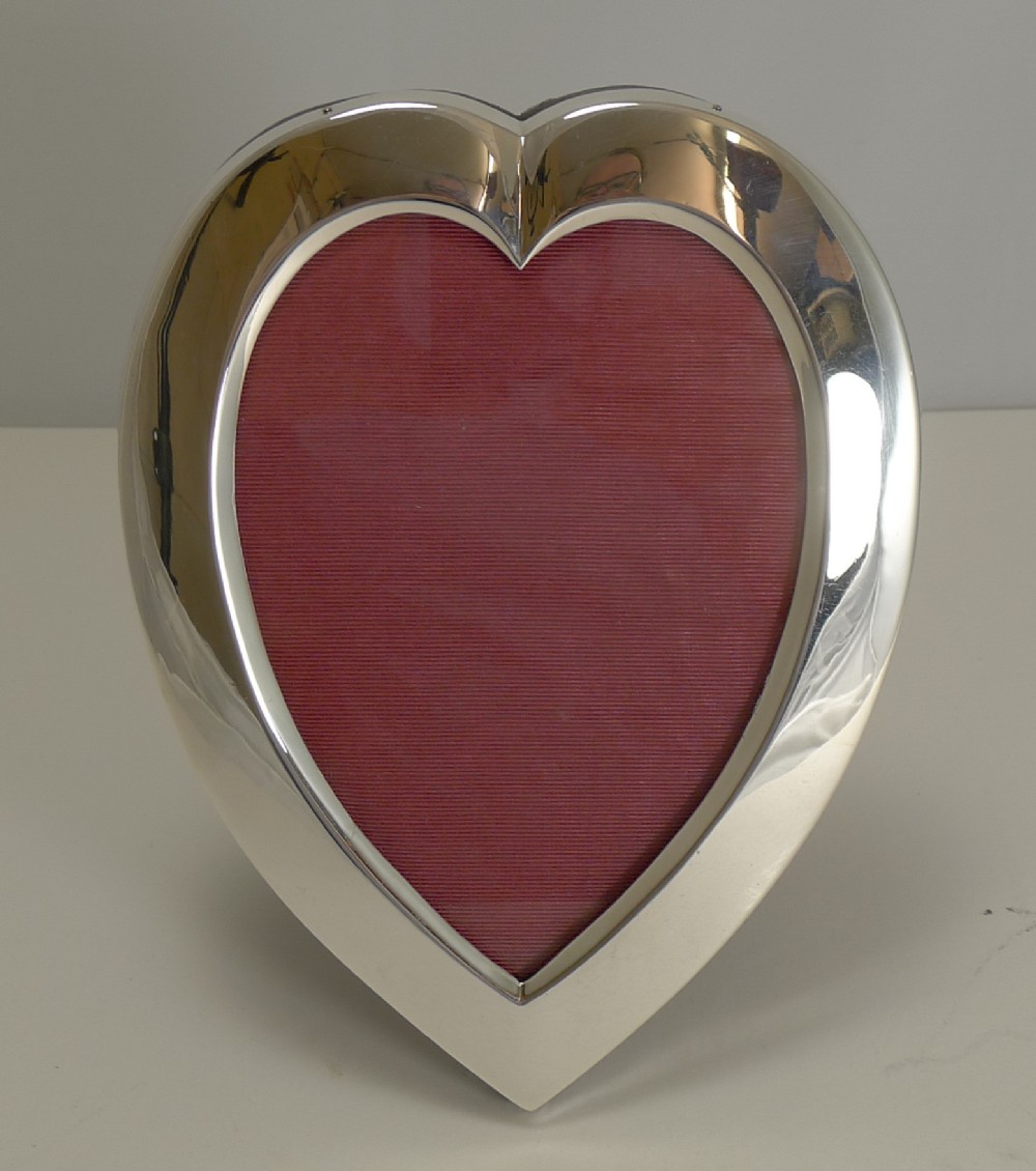 Antique English Sterling Silver Photograph Frame by William Comyns - Heart