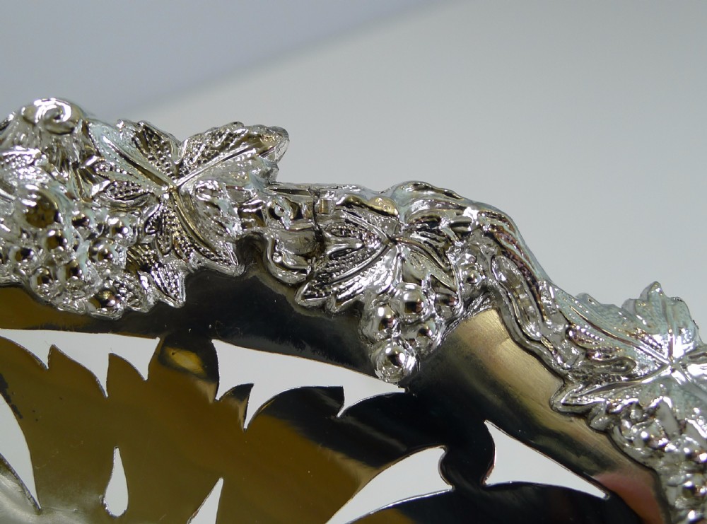 Stunning Antique English Reticulated Silver Plate Fruit Basket c.1900 View VIII