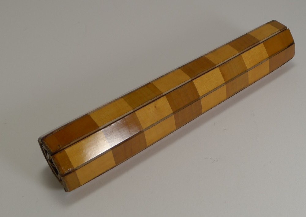 Antique Wooden Travel Chess Board - Roll Up c.1900