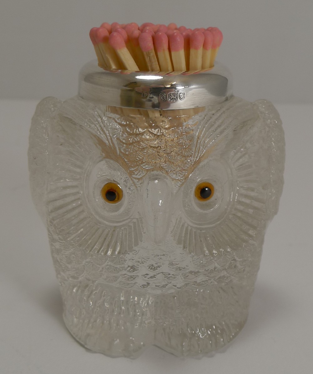 Rare Antique English Novelty Match Strike - Owl - London 1909
