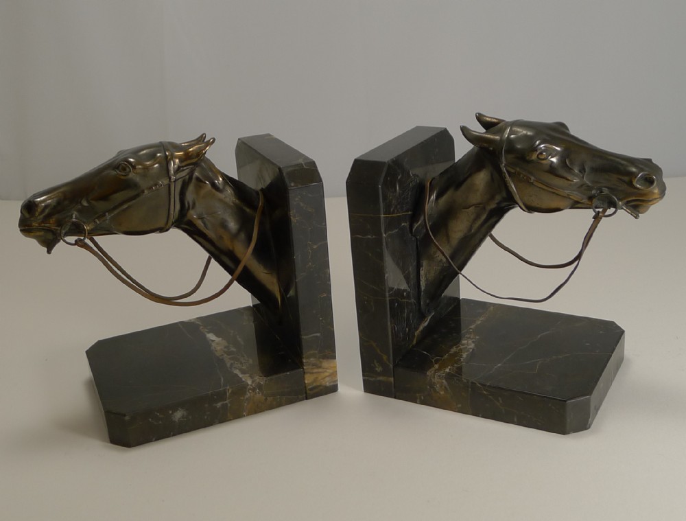 Magnificent Pair Art Deco Equestrian Bookends c. 1930