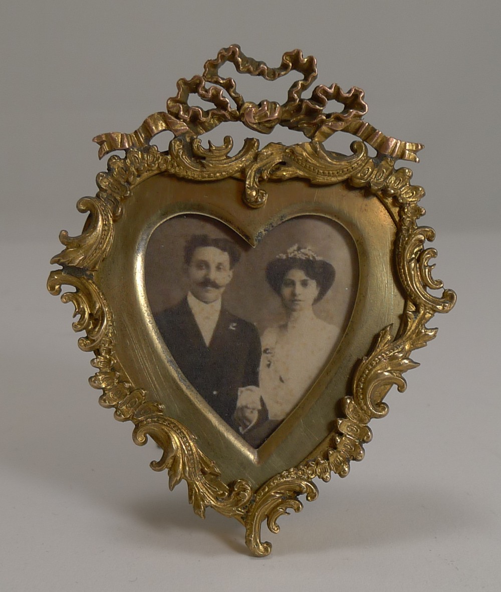 Quality Small Antique Heart Shaped Photograph Frame c.1880