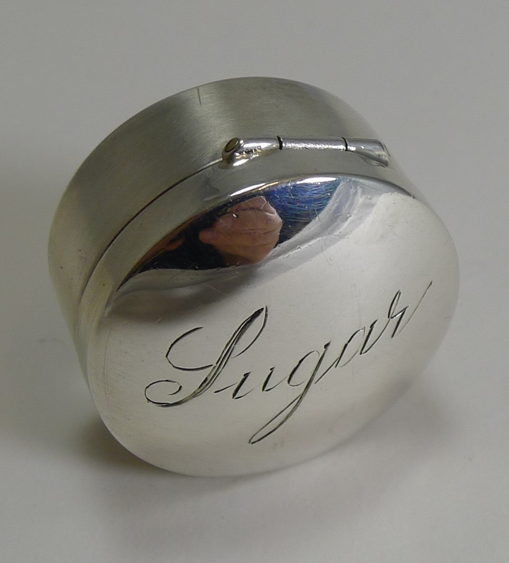 Antique English WW1 Individual Sterling Silver Sugar Box - 1917