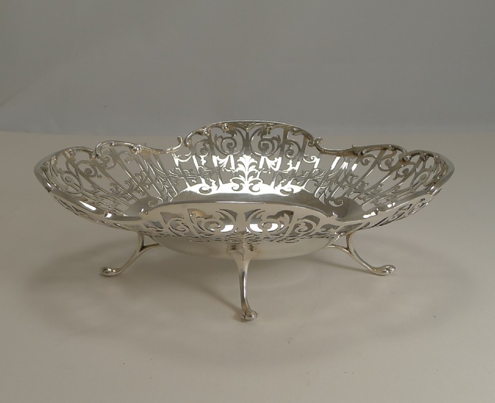 Antique English Silver Plated Basket by John Round and Sons c.1900