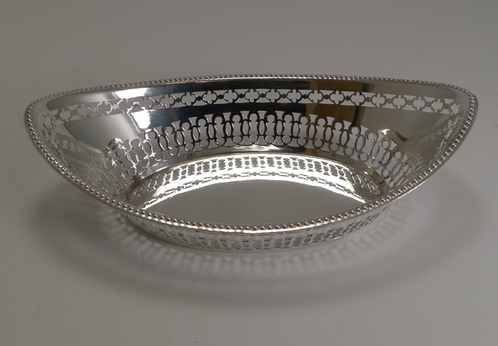 Antique English Silver Plated Bread Basket by William Hutton c.1900