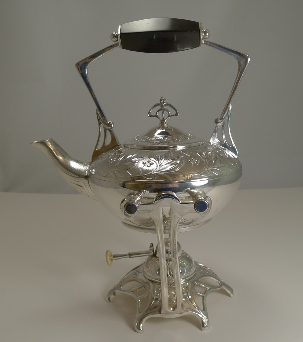 Magnificent Antique WMF Silver Plated Art Nouveau Spirit Kettle - 1910