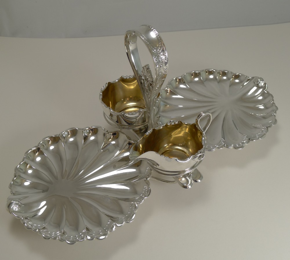 Antique Silver Plate Strawberry Set by James Dixon & Son c.1890