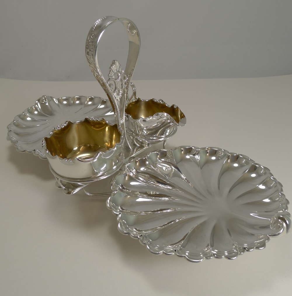 Antique Silver Plate Strawberry Set by James Dixon & Son c.1890 View V