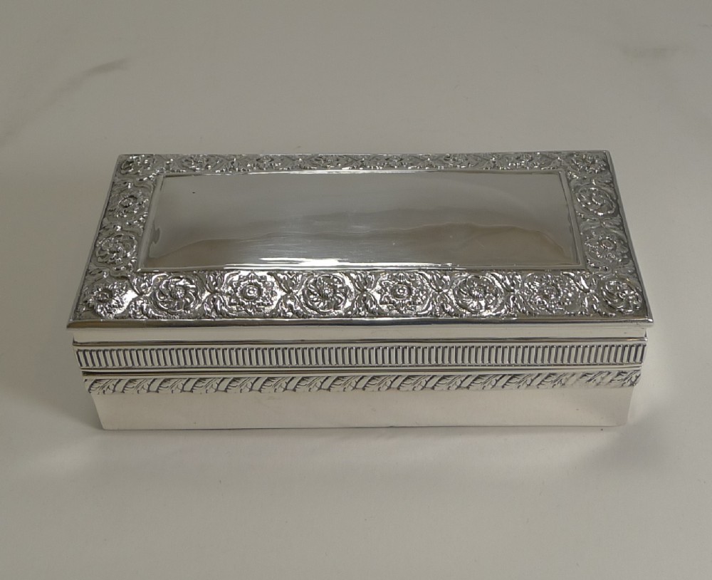 Antique English Sterling Silver Jewelry Box by William Hutton - 1895