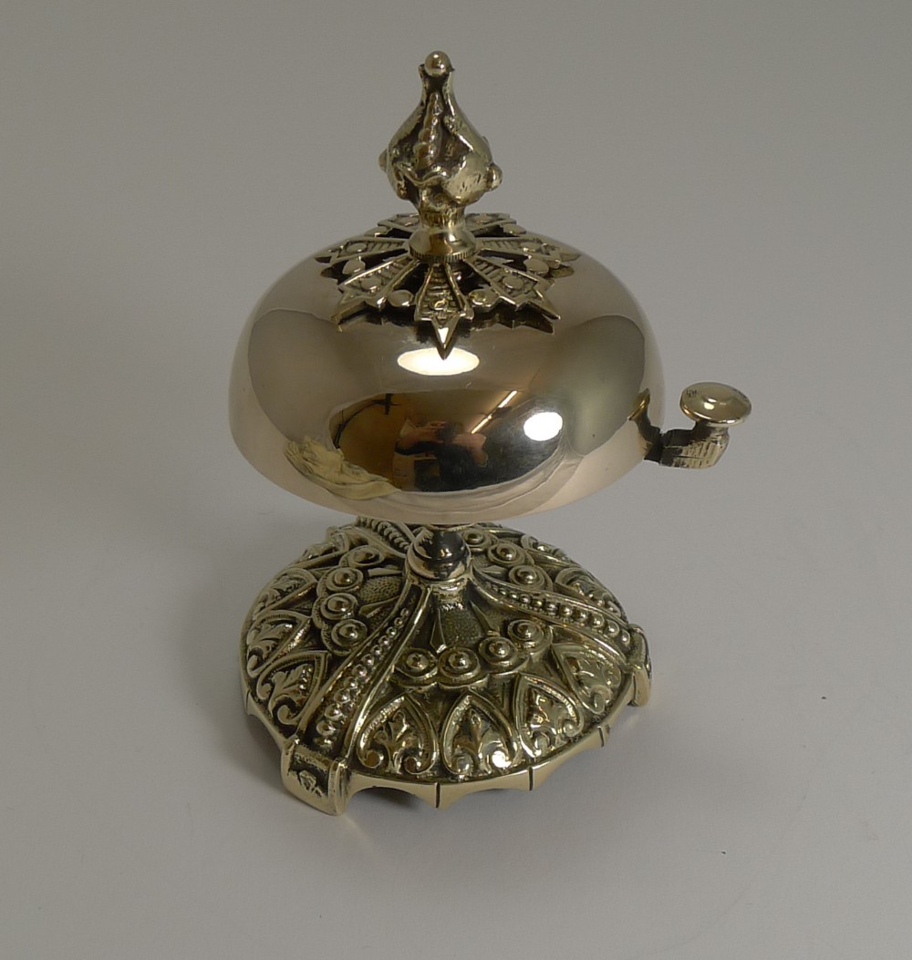 Antique English Desk or Counter Bell in Cast Brass c.1880