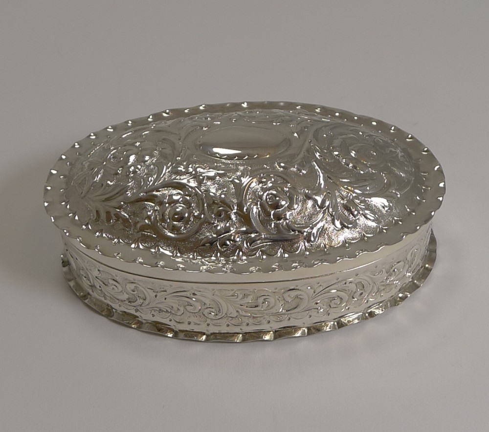 Large Victorian Sterling Silver Table Box - 1888