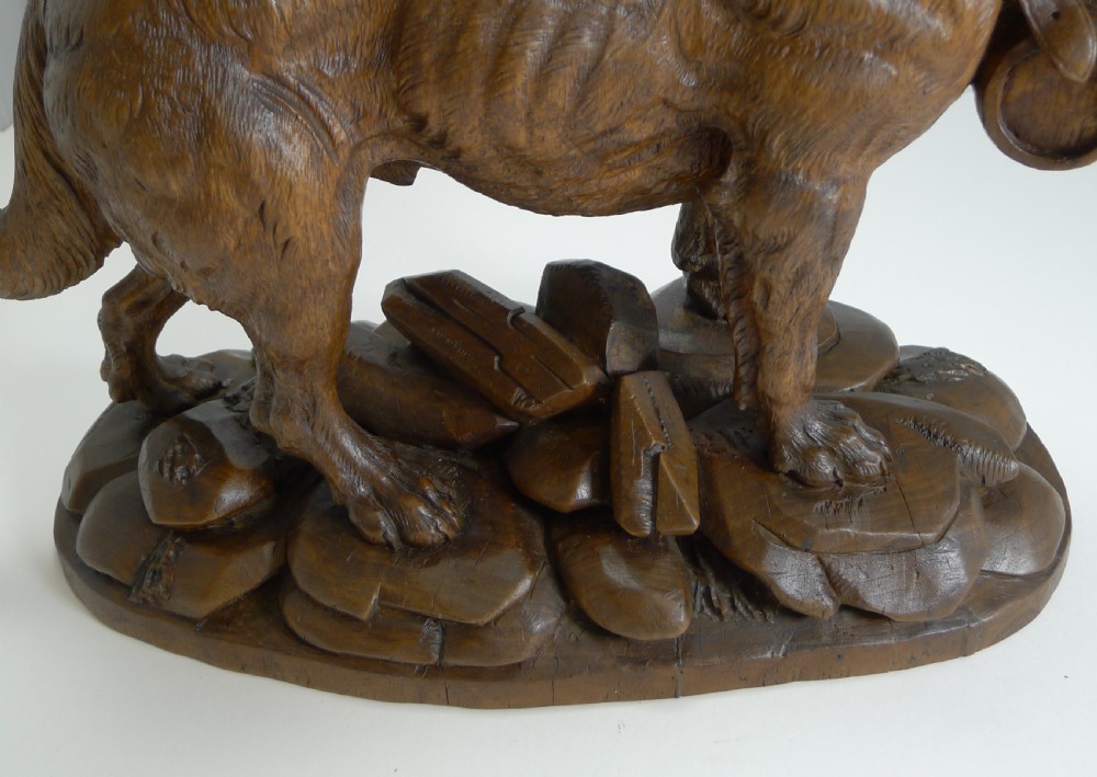 Huge Grand Black Forest Carving - St Bernard Dog c.1900 View III