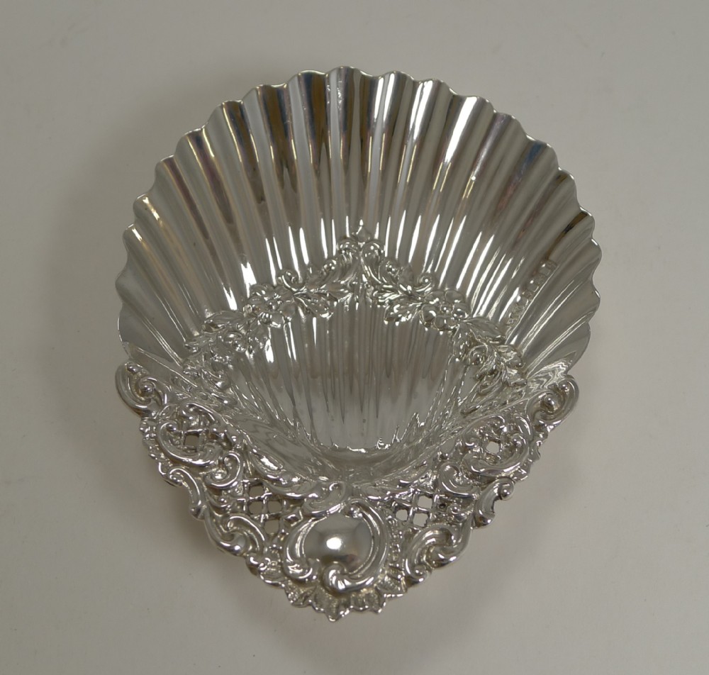 Antique English Sterling Silver Shell Shaped Dish - 1902