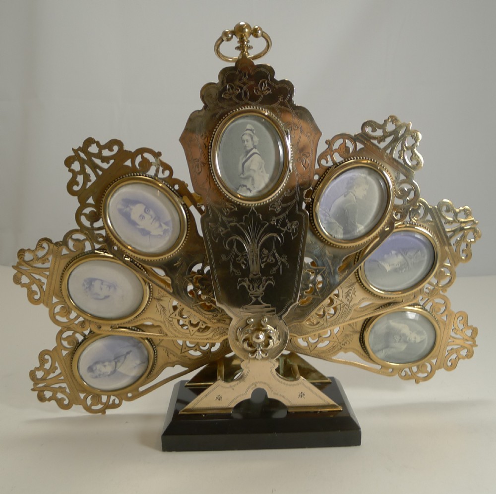 Rare Antique English Folding Fan Photograph Frames c.1880