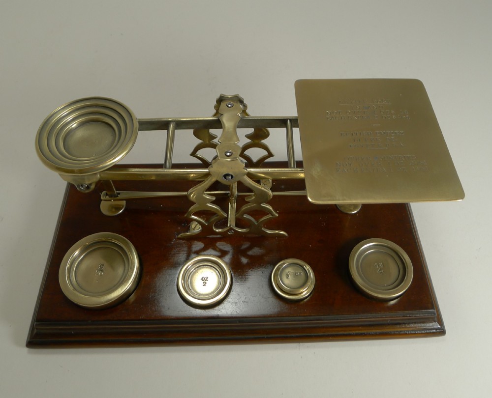 Antique English Mahogany & Brass Letter Scales - S. Mordan & Co., London c.1900 View V