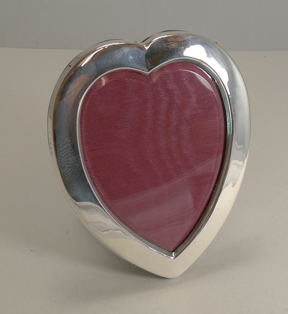 Romantic English Sterling Silver Heart Shaped Photograph Frame - 1899
