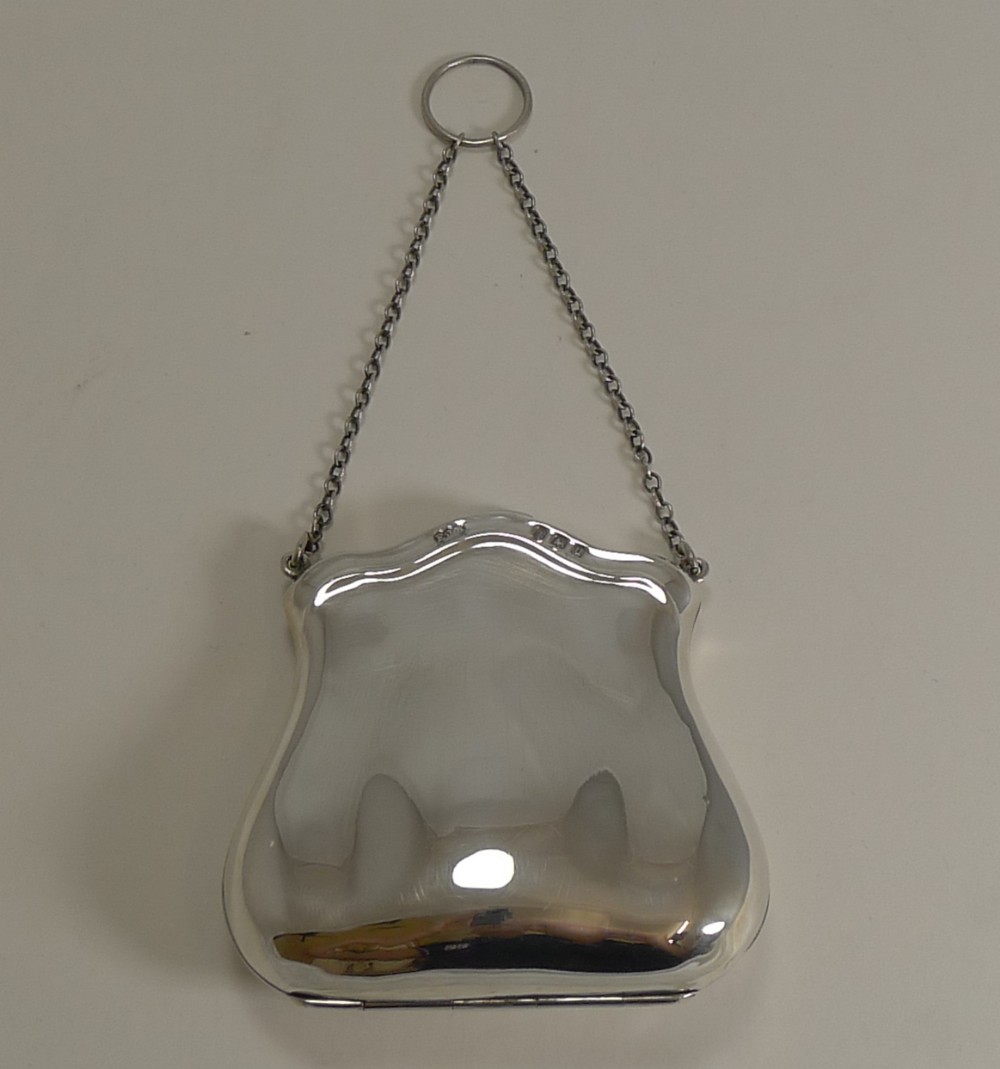 Pretty Antique English Sterling Silver Purse - 1919
