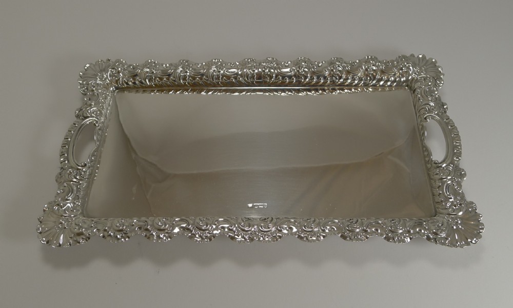 Small Antique English Sterling Silver Serving Tray - 1898