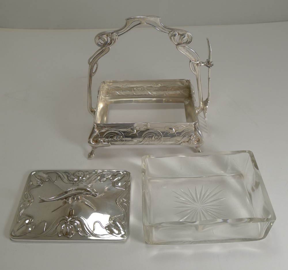 Art Nouveau WMF Silver Plated Sardine Dish c.1900 View X